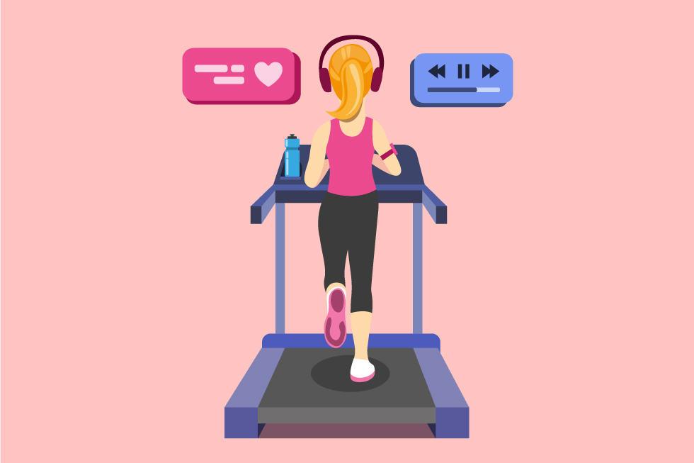 Running on the treadmill can ease period pain